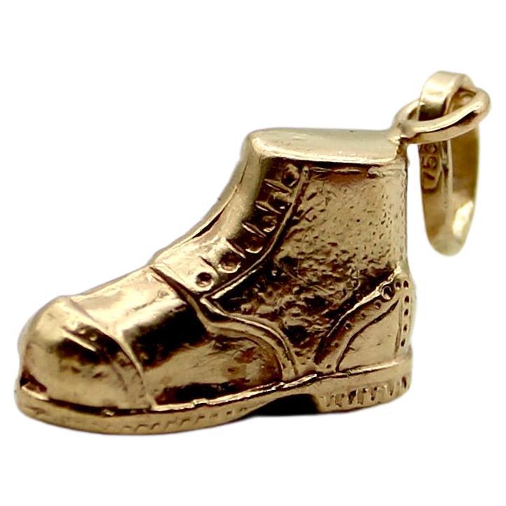 Vintage 18K Gold Boot or Shoe Charm For Sale