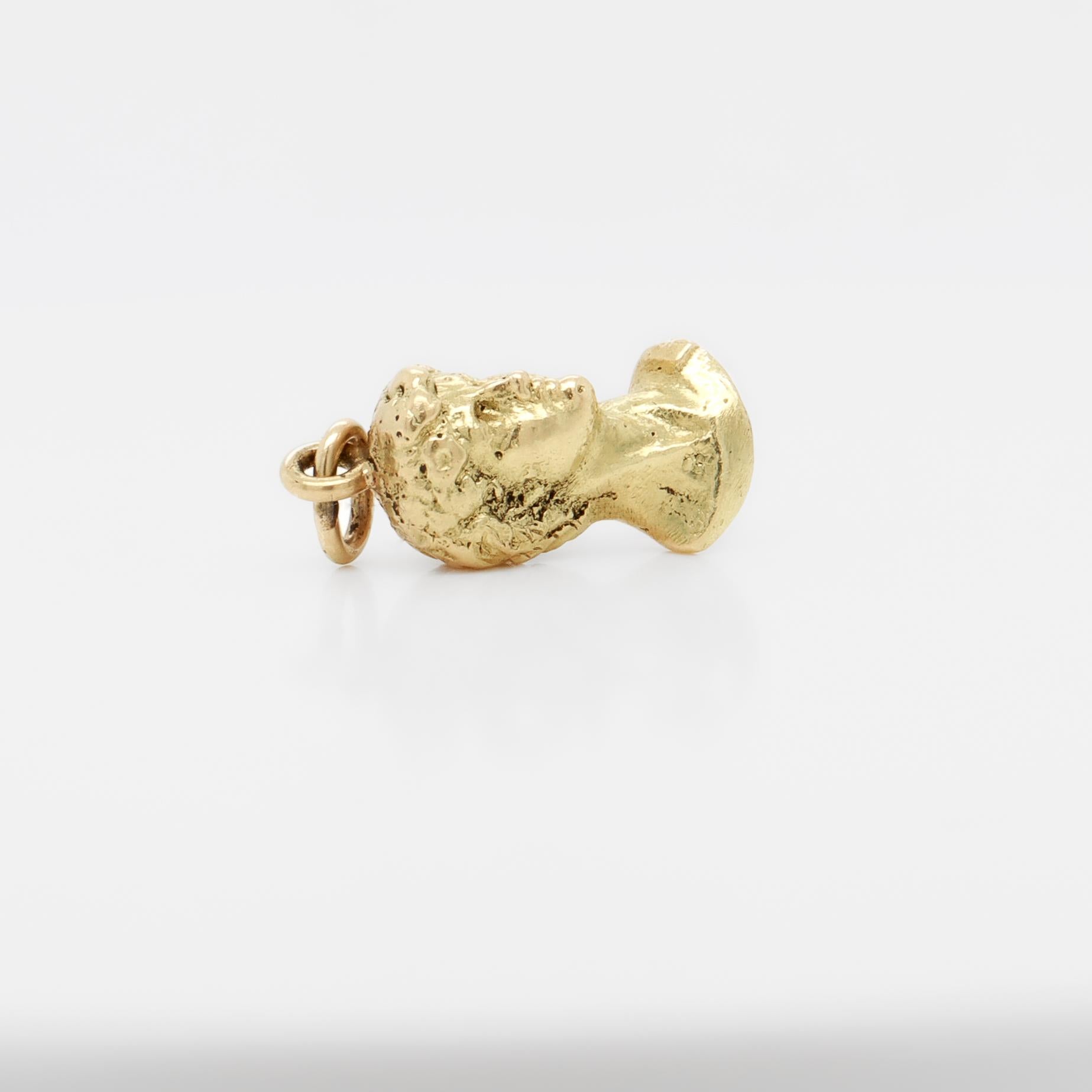 Vintage 18K Gold Bust of Michelangelo's David Charm for a Bracelet For Sale 2
