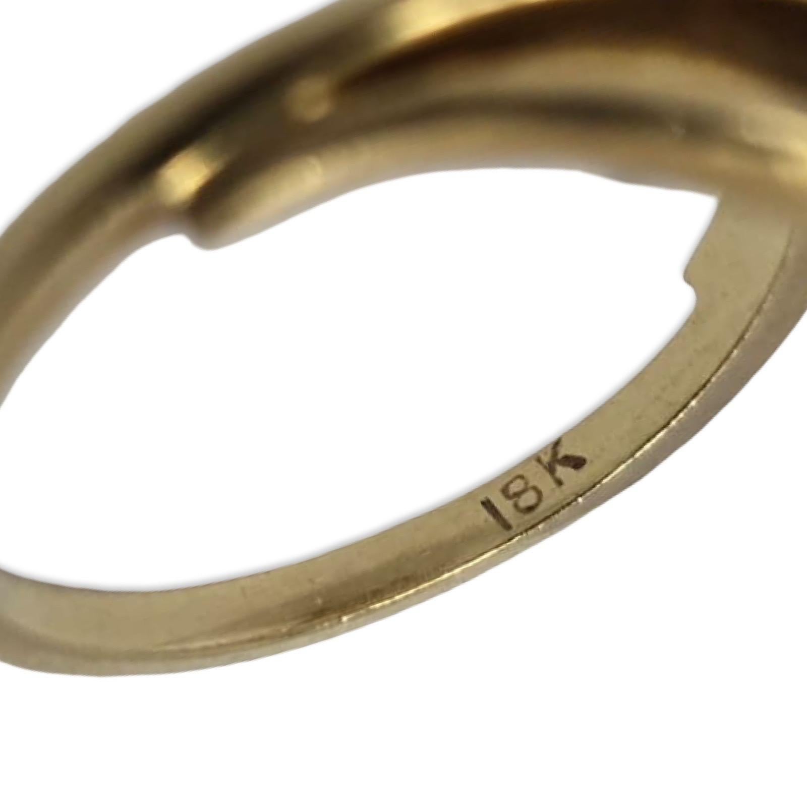 Vintage 18K Gold Bypass Ring mit Diamant & Rubin Akzent Steinen im Angebot 4