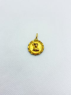 Vintage 18k Gold Capricorn Zodiac Medal by Augis – French Astrological Pendant