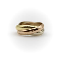 Anillo Trinity de Cartier de tres colores, de oro de 18 quilates, de estilo vintage