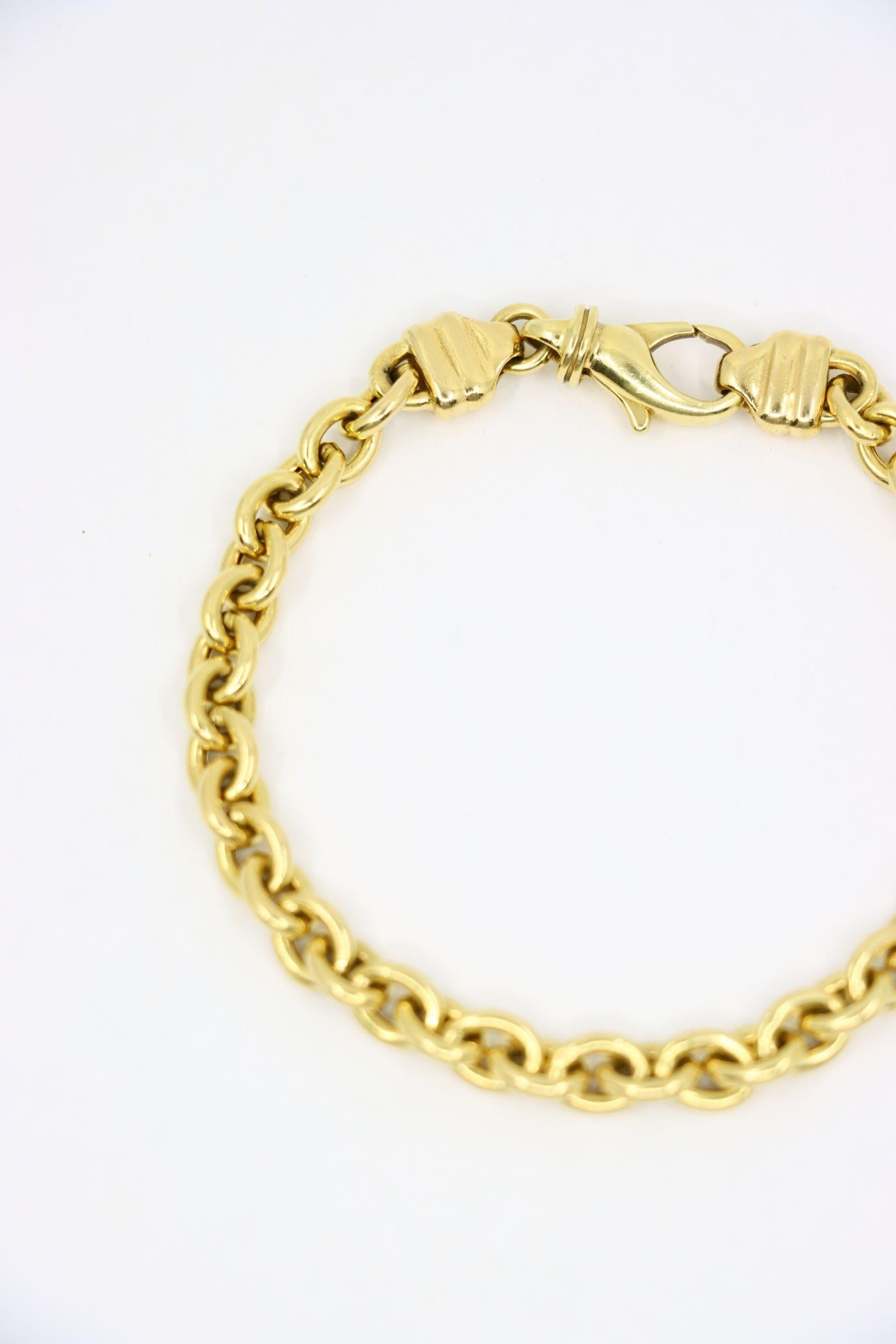 Vintage 18K Gold Chain Bracelet In Good Condition In Flushing, NY