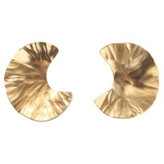 Retro 18k Gold Clip-on Earrings by Rey Urban Made Year 1996