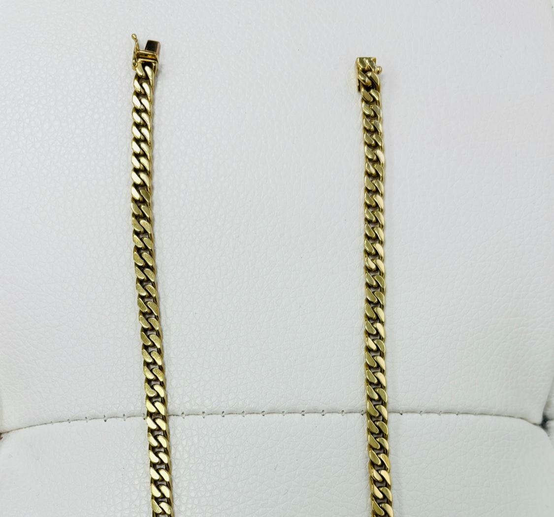 Women's or Men's VINTAGE 18K Gold Cuban Natural Diamonds Necklace 16