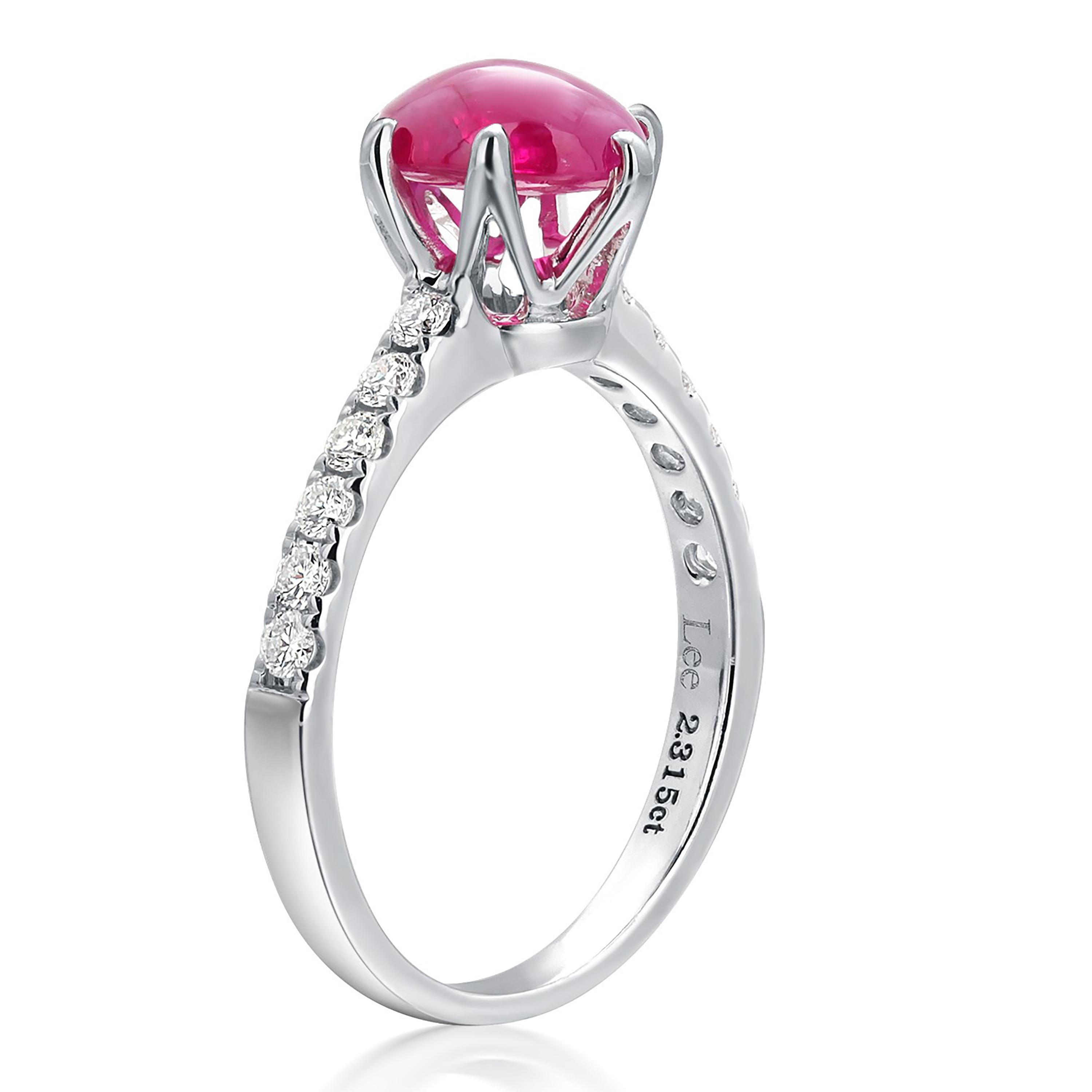 Vintage 18K Gold Cushion Burma Ruby Weighing 2.10 Carat Diamond Engagement Ring For Sale 4