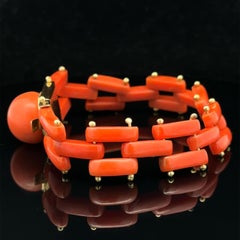 Bracciale d'oro 18k personalizzato e con bottoni in corallo italiano Mediterraneo