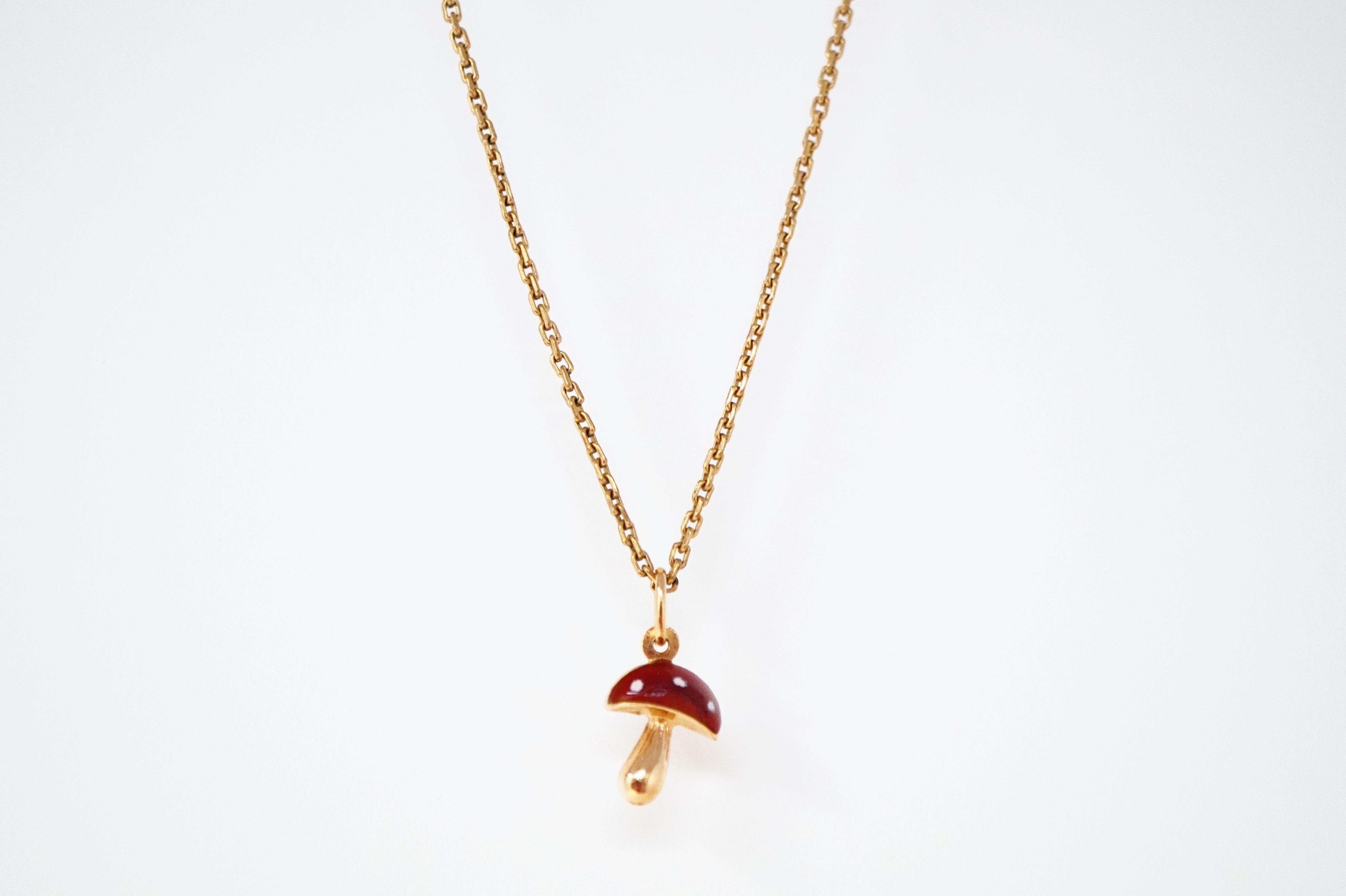 mushroom necklace gold