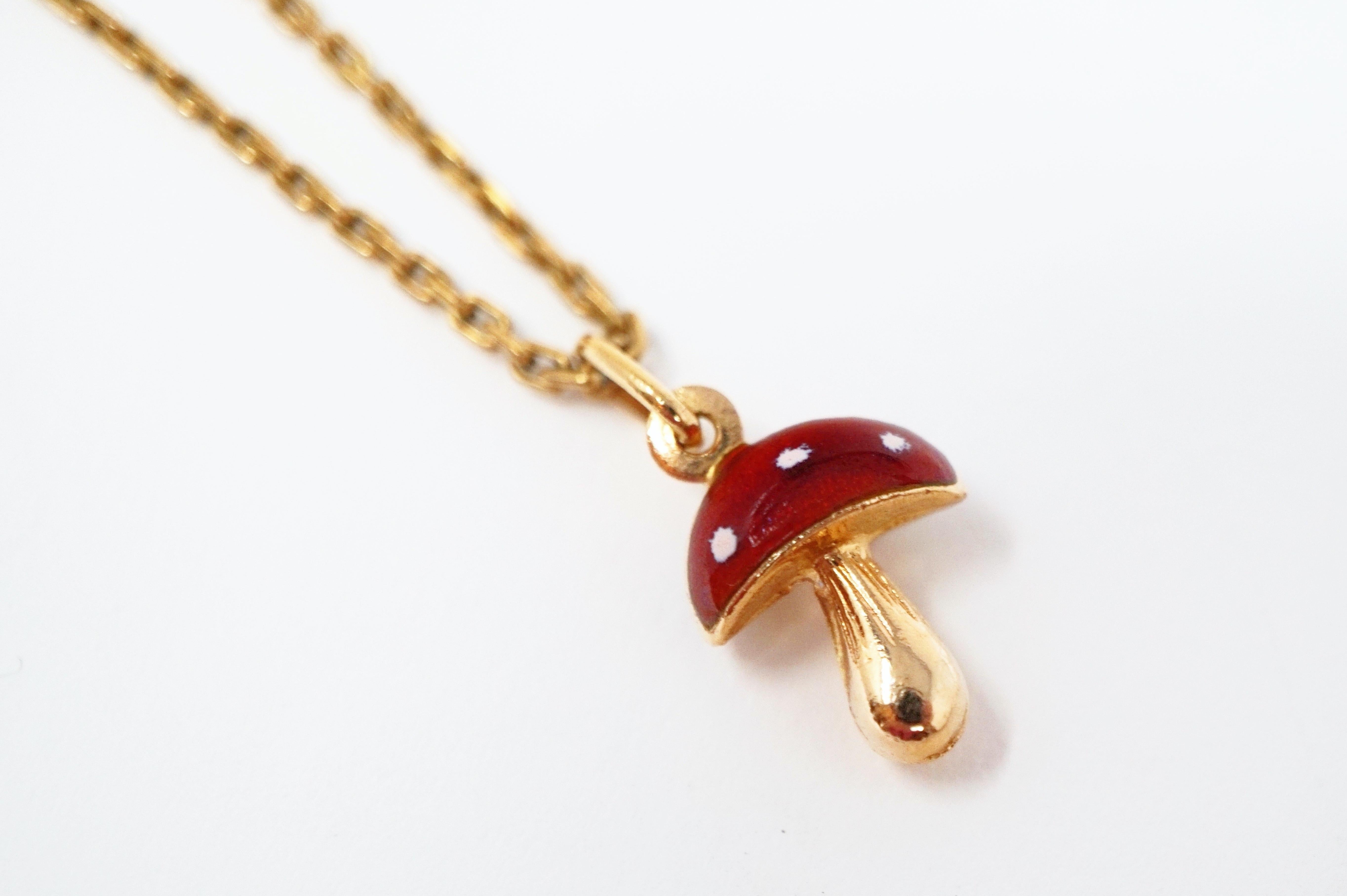 gold mushroom necklace