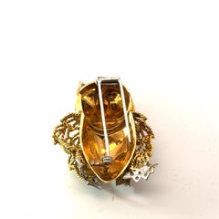 Spilla a rana d'epoca in oro 18 carati con diamanti e smalto, Animalier europeo, 32,6 grammi