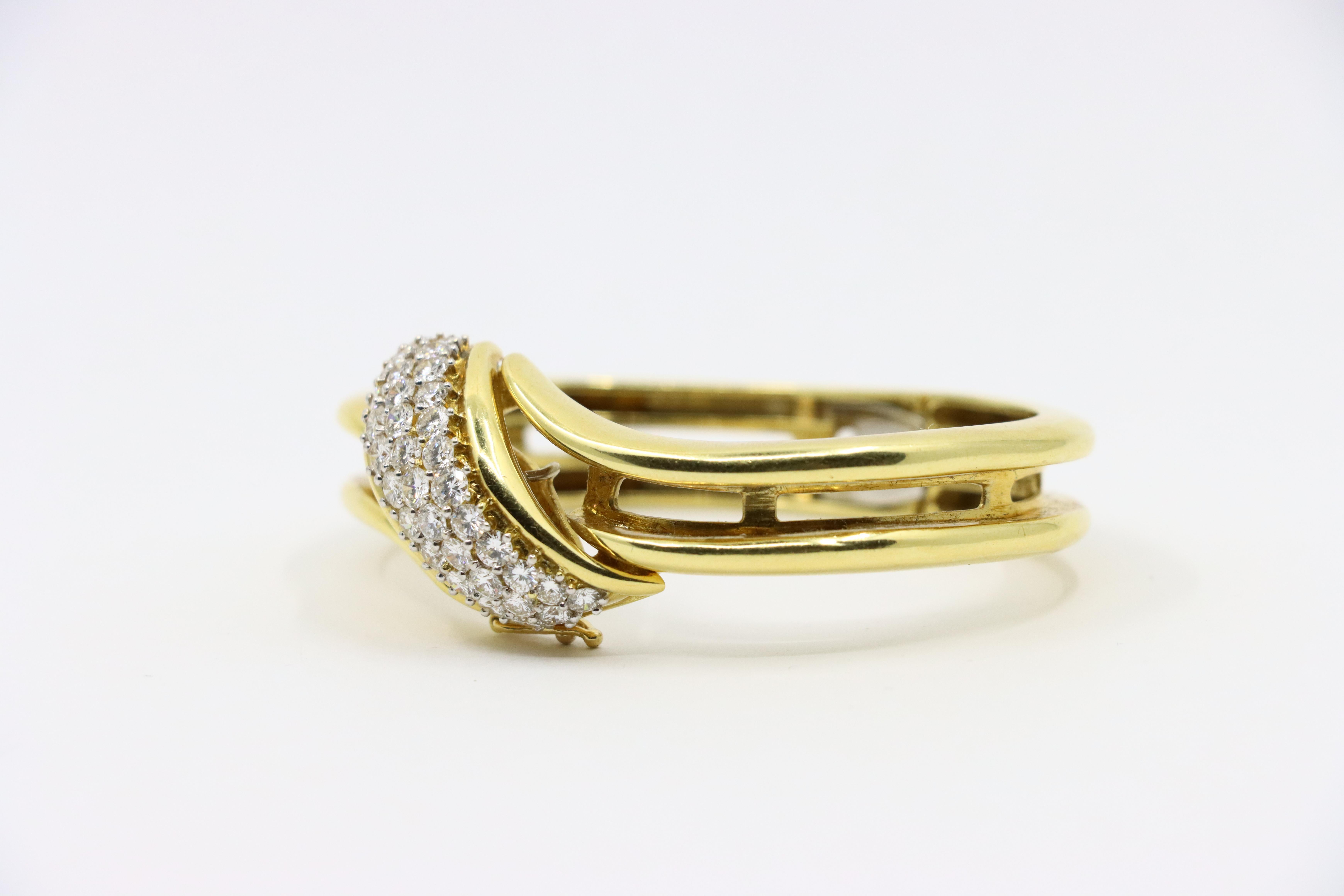 Bracelet vintage en or 18K avec diamants Bon état - En vente à Flushing, NY