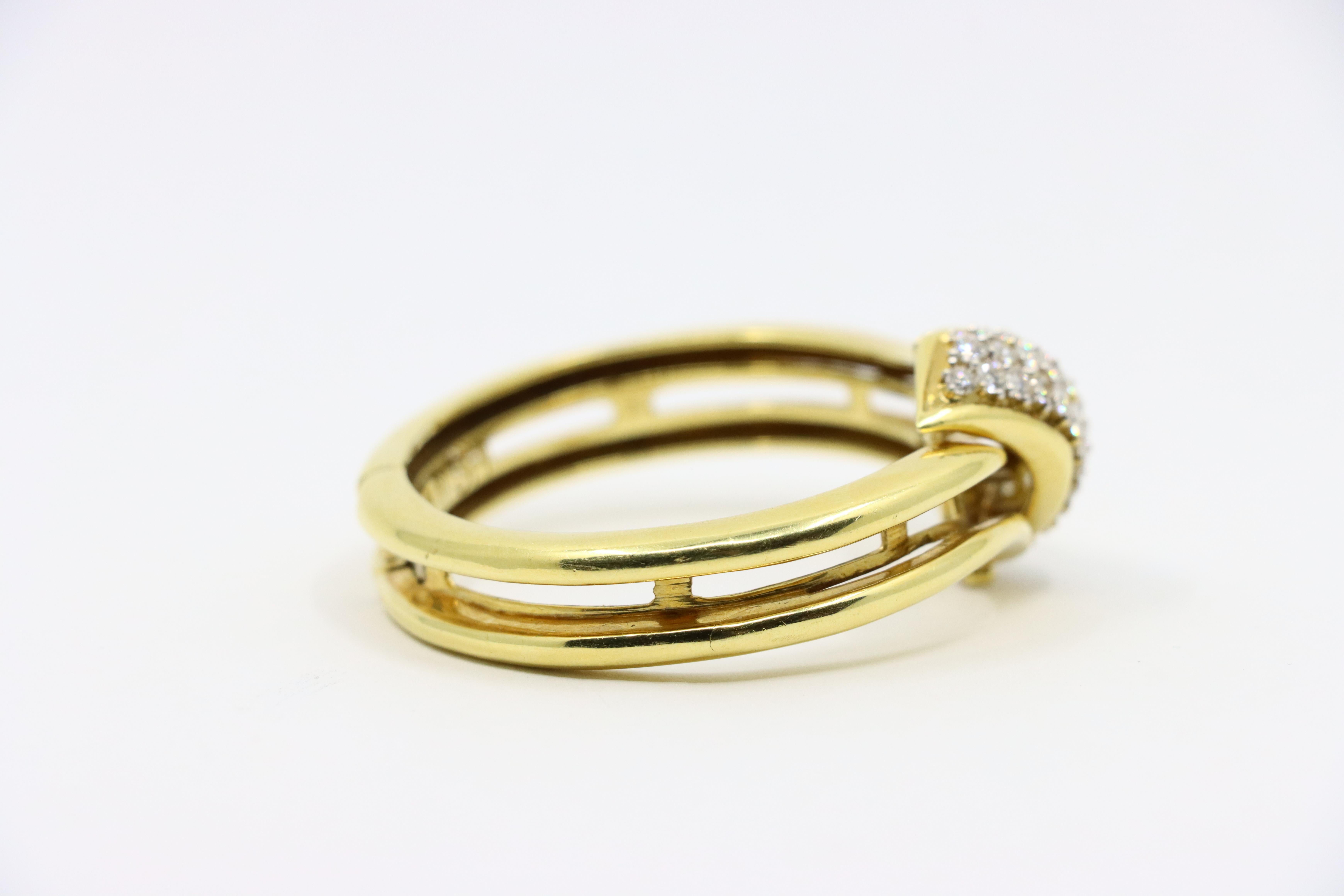 Bracelet vintage en or 18K avec diamants Pour femmes en vente