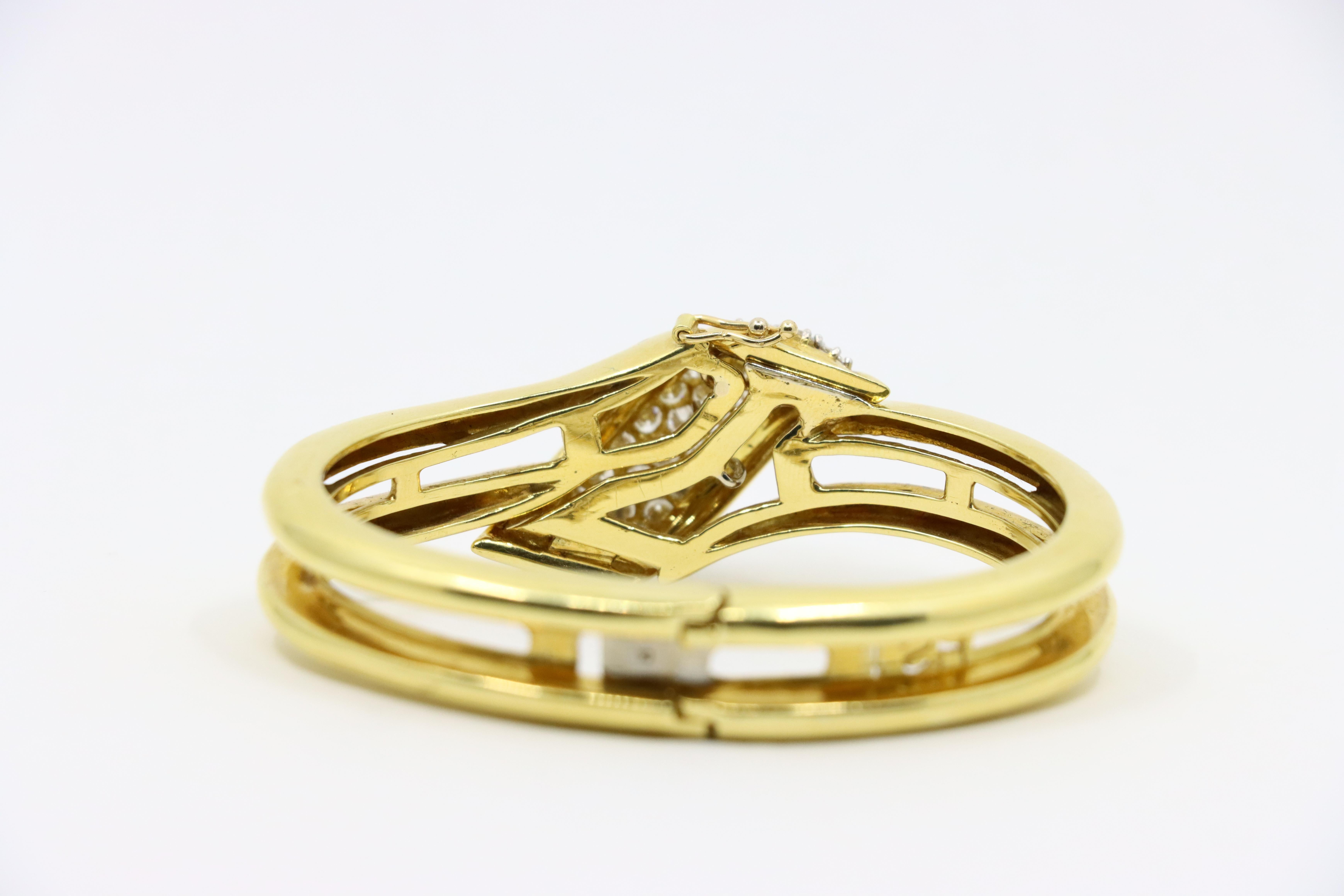 Bracelet vintage en or 18K avec diamants en vente 1