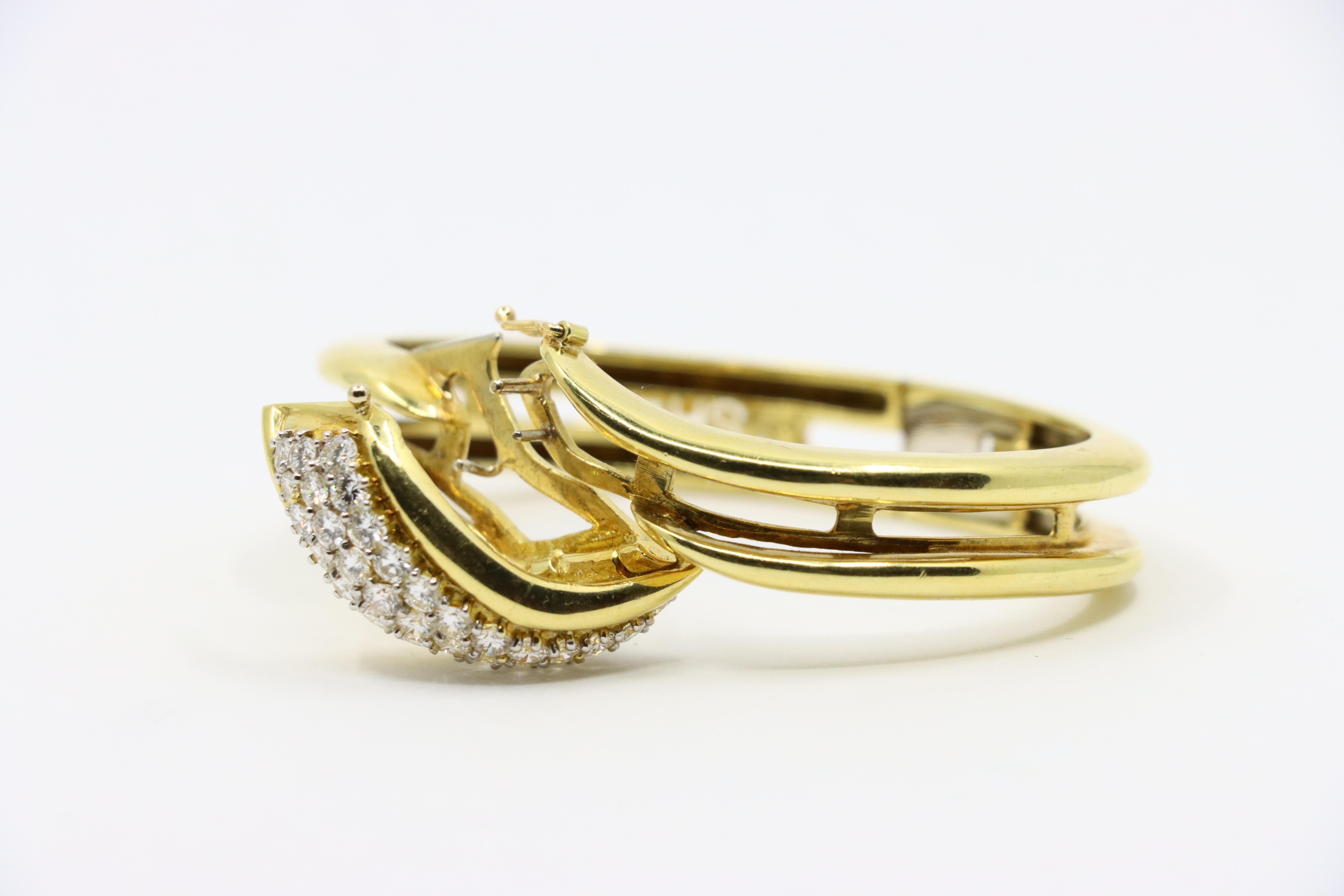 Bracelet vintage en or 18K avec diamants en vente 2