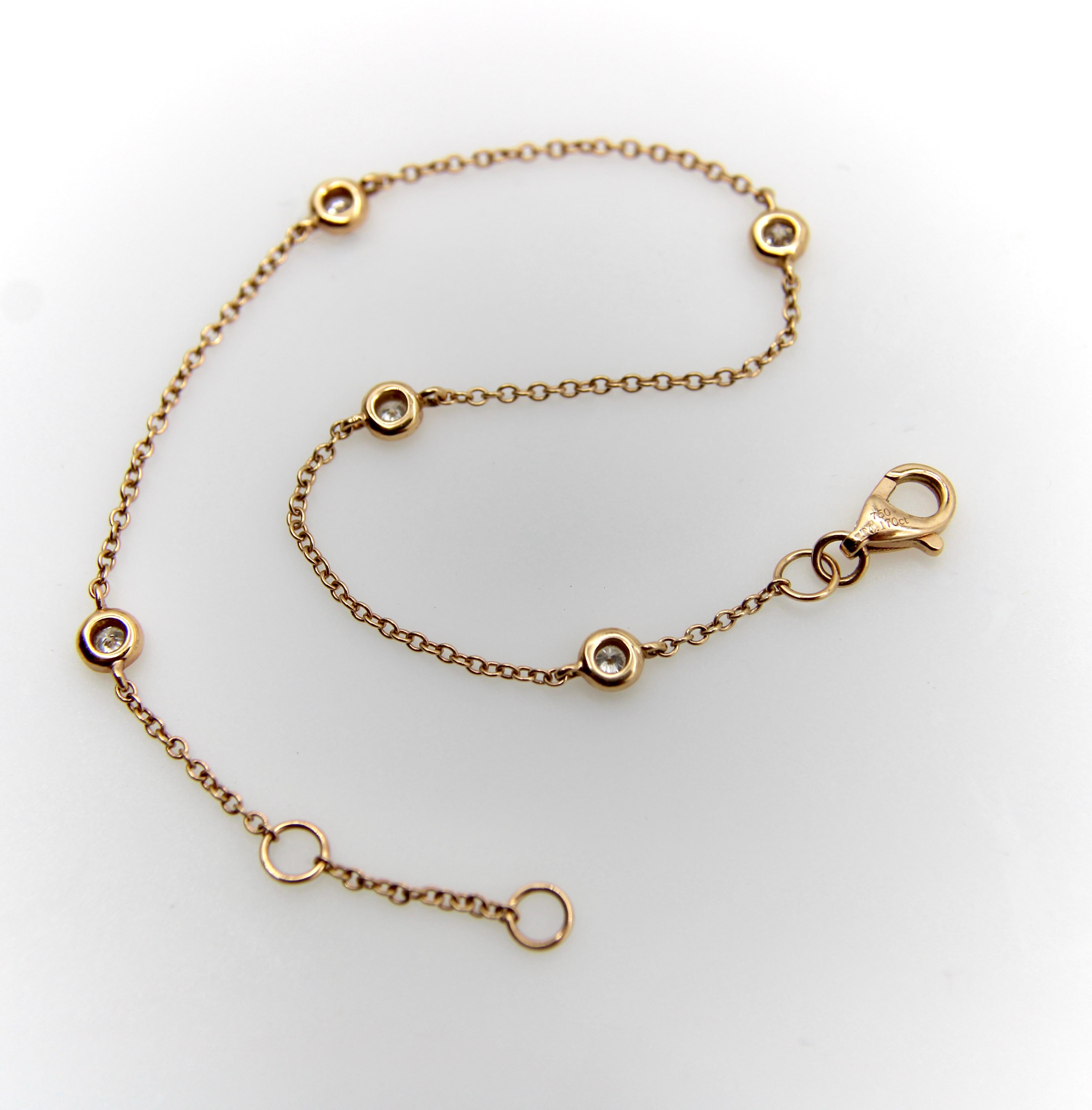 Taglio rotondo Bracciale vintage con diamanti in oro 18 carati in vendita