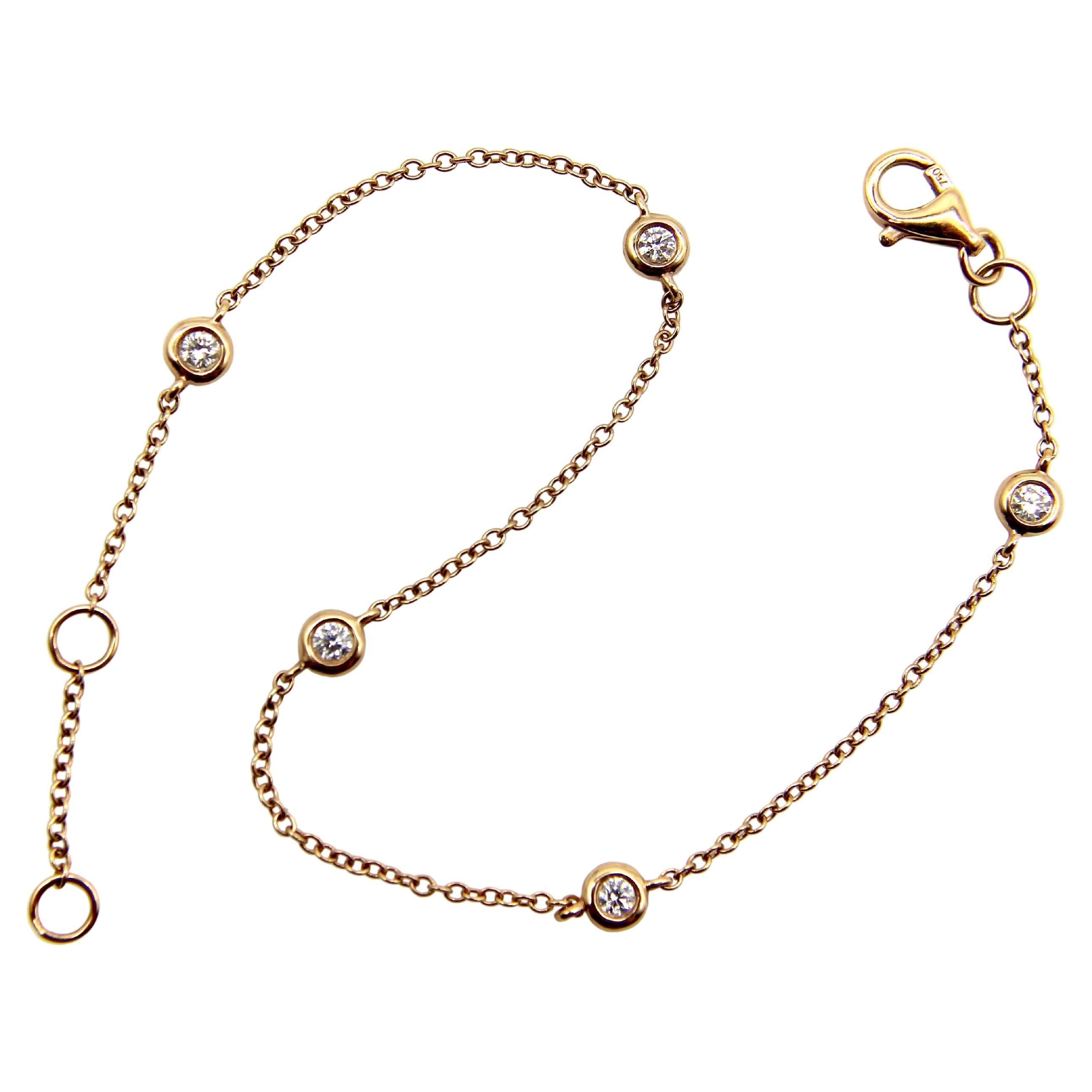 Vintage 18K Gold Diamond by the Yard Bracelet