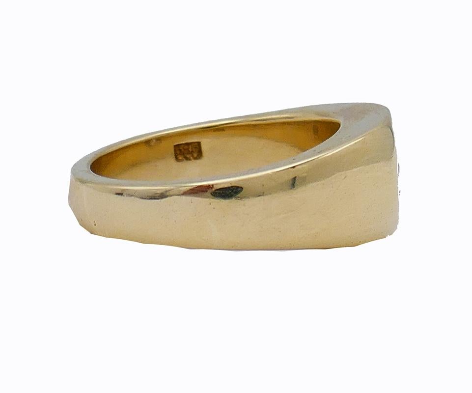 Round Cut Vintage 18k Gold Diamond Gypsy Ring Signed WB