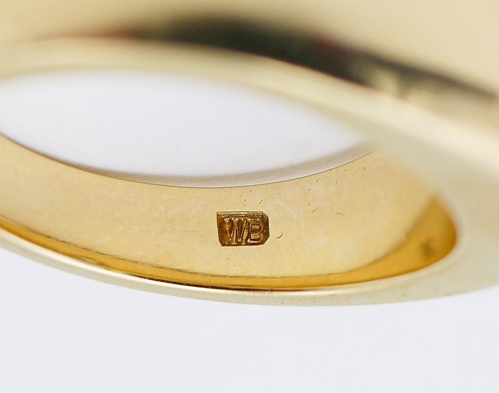 Vintage 18k Gold Diamond Gypsy Ring Signed WB 2