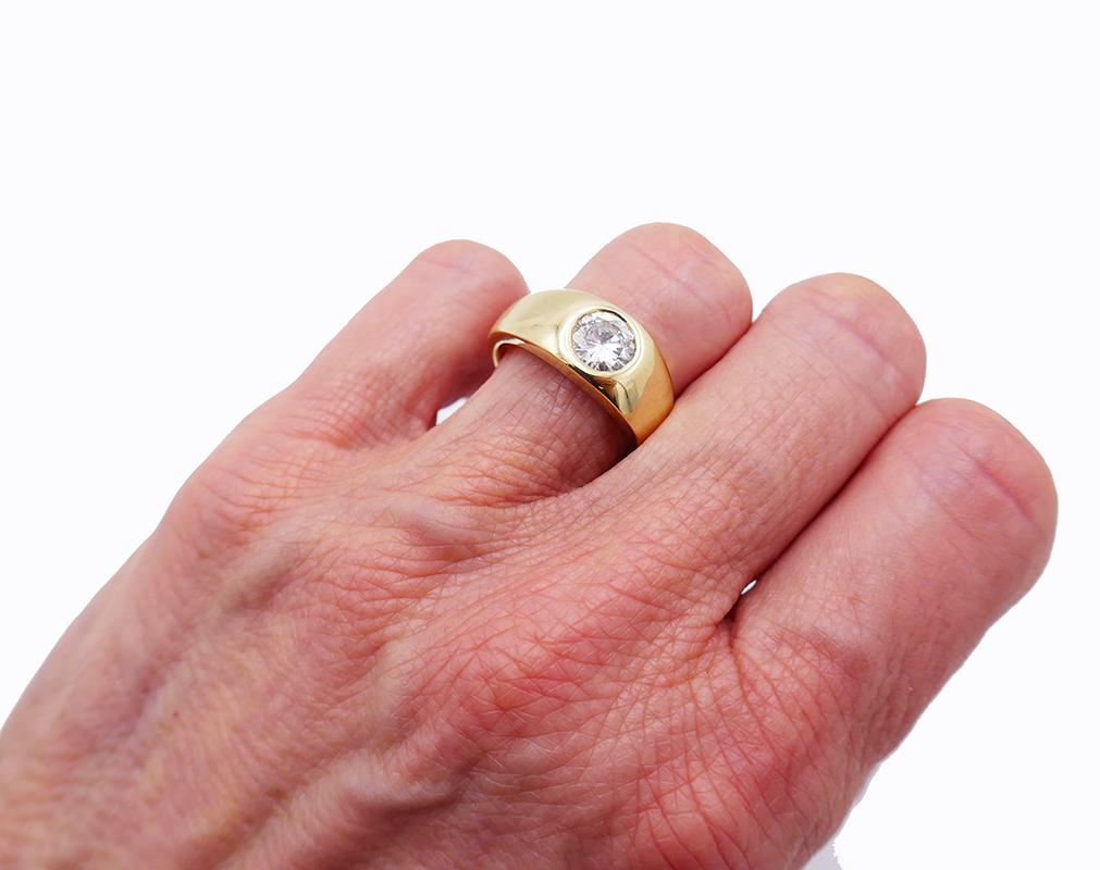 Vintage 18k Gold Diamond Gypsy Ring Signed WB 3