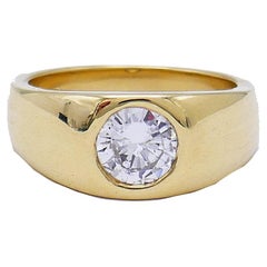 Vintage 18k Gold Diamond Gypsy Ring Signed WB