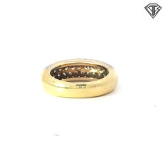 Vintage 18K Gold Diamond Pavé Dome Ring, Bombé Style, Substantial 9.5 grams