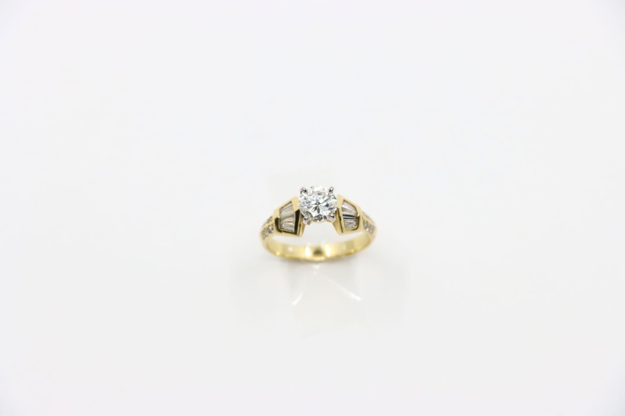 Anello con diamante in oro 18 carati vintage in vendita 7