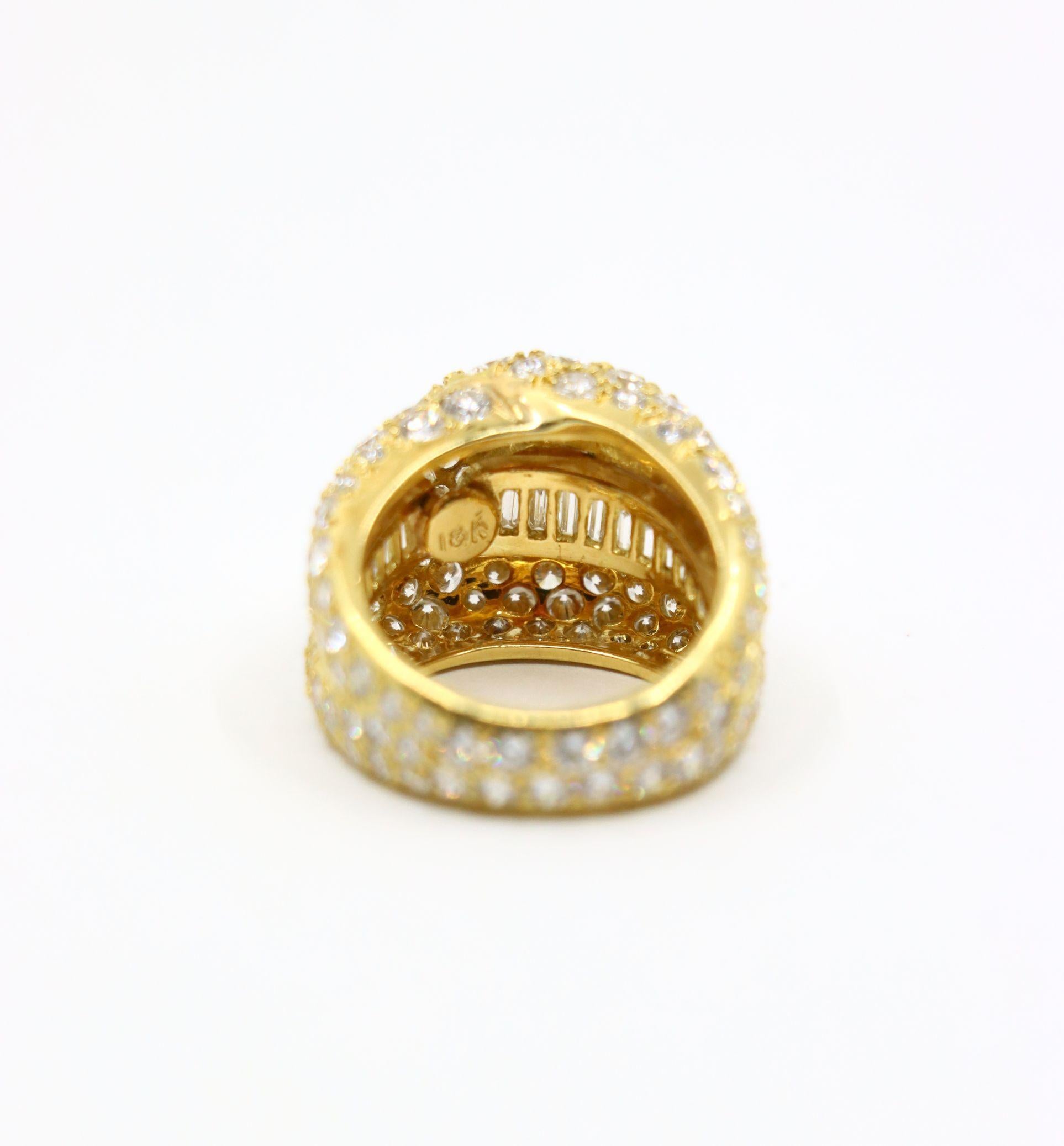 De las mujeres Anillo vintage de diamantes de oro de 18 quilates en venta
