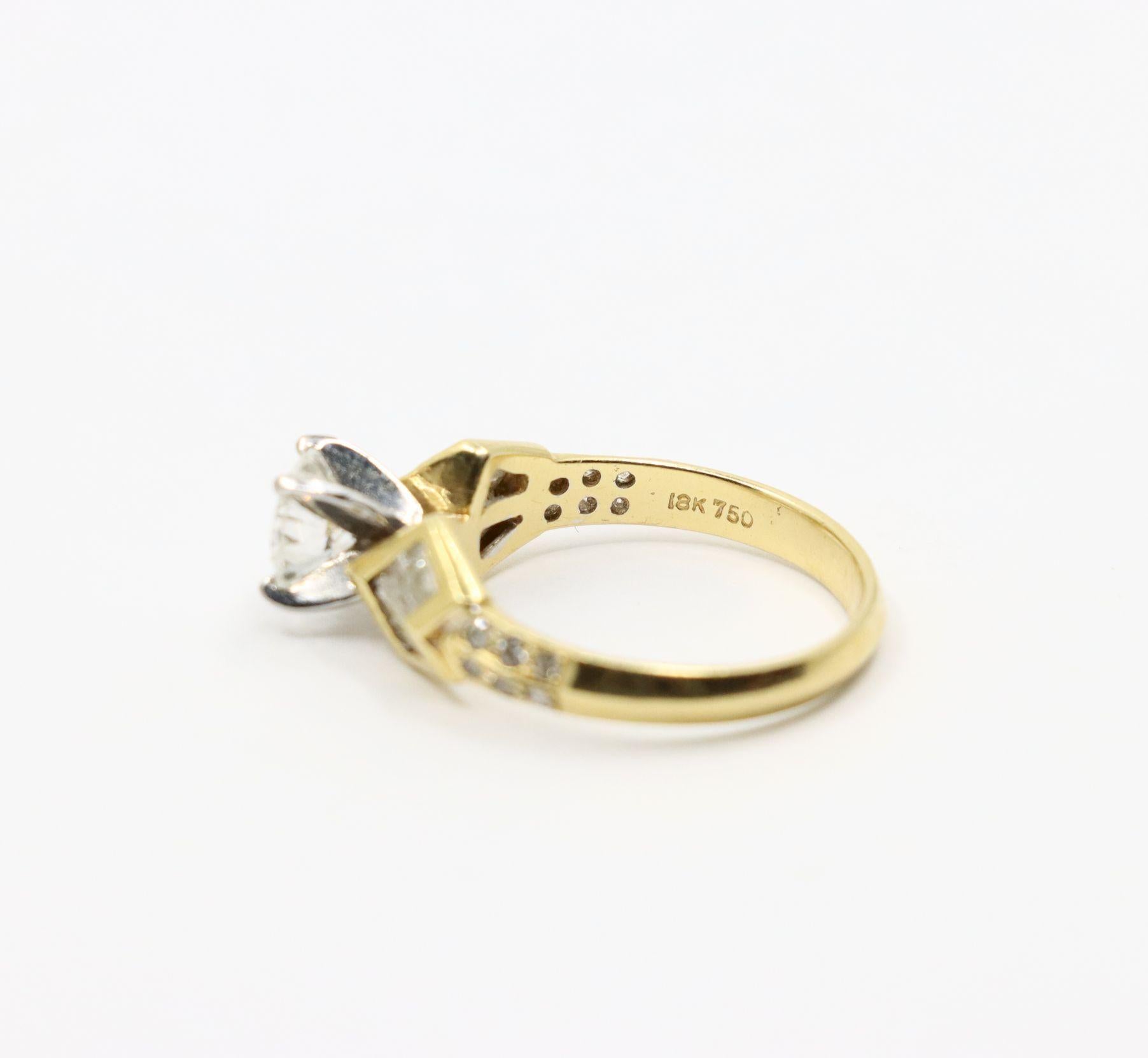 Anello con diamante in oro 18 carati vintage in vendita 3