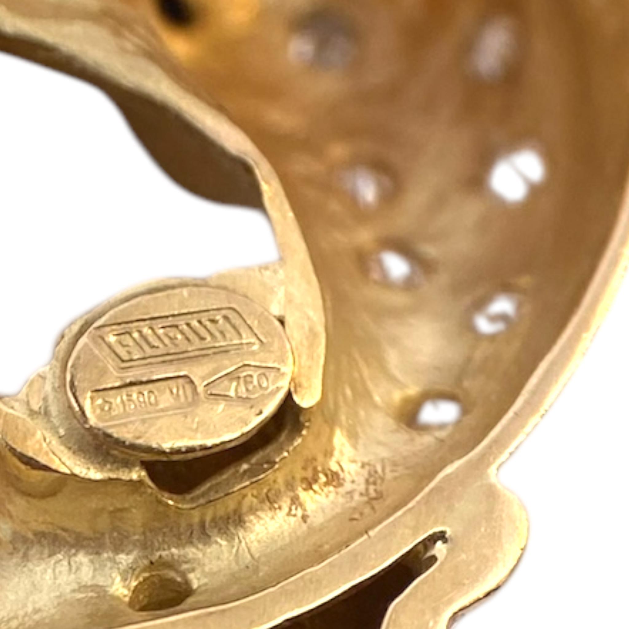 Ciondolo Pantera d'epoca in oro 18 carati con diamanti incastonati in vendita 2