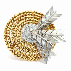 Vintage 18k Gold Diamond Target brooch by Verdura