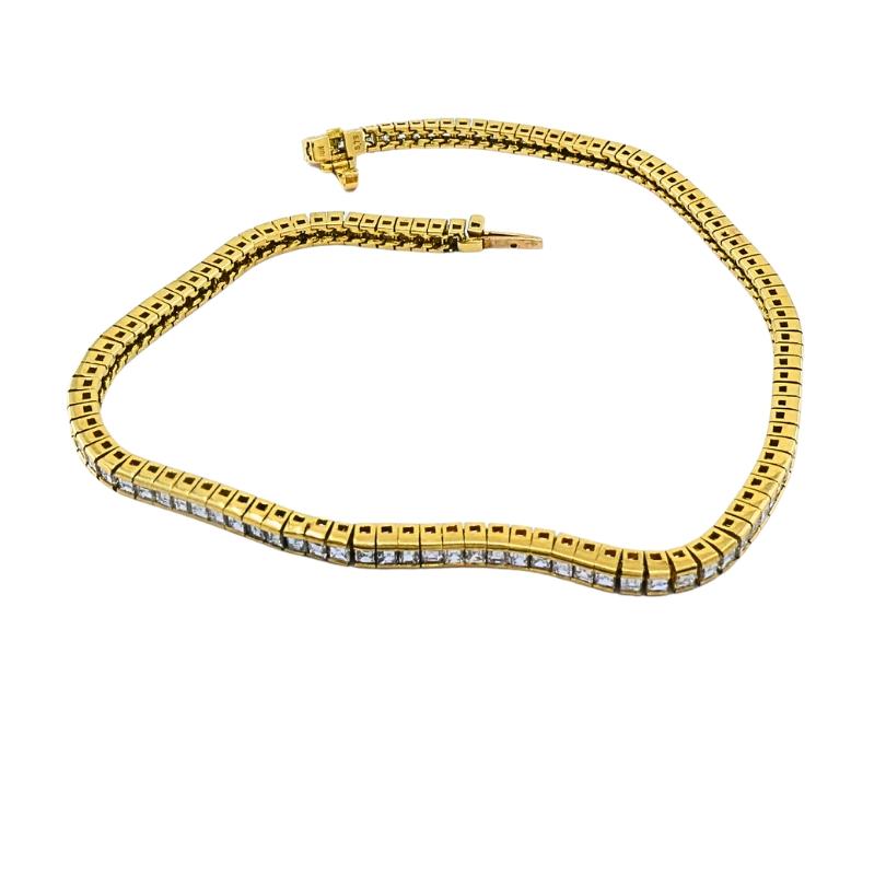 Bracciale tennis con diamanti d'epoca in oro 18k, 3,79 carati in vendita 2