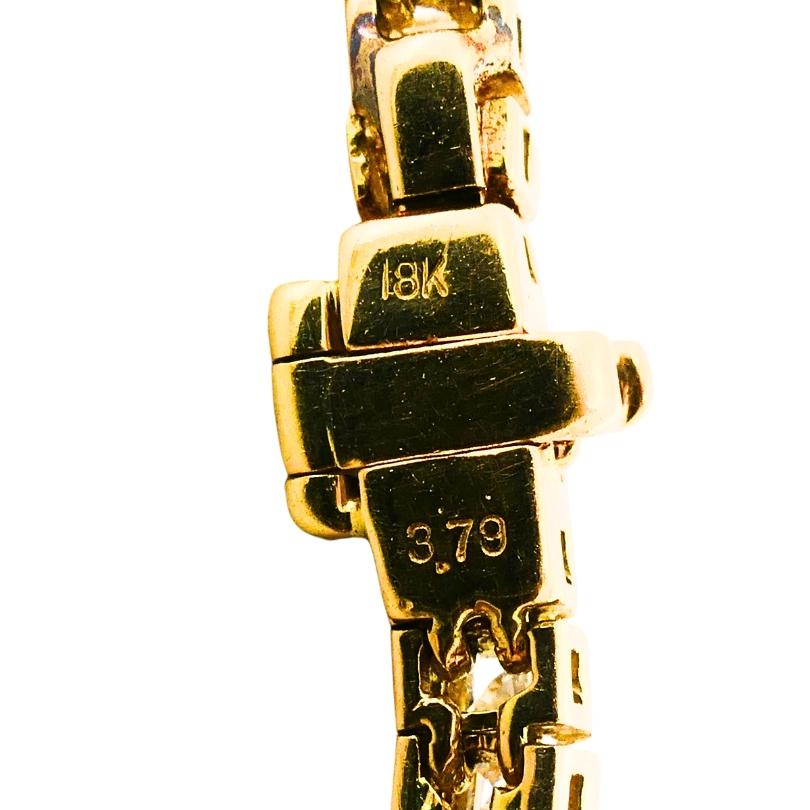 Bracciale tennis con diamanti d'epoca in oro 18k, 3,79 carati in vendita 3