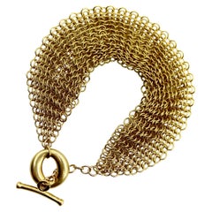 Retro 18K Gold Elsa Peretti Tiffany & Co. Mesh Bracelet with Sevillana Toggle