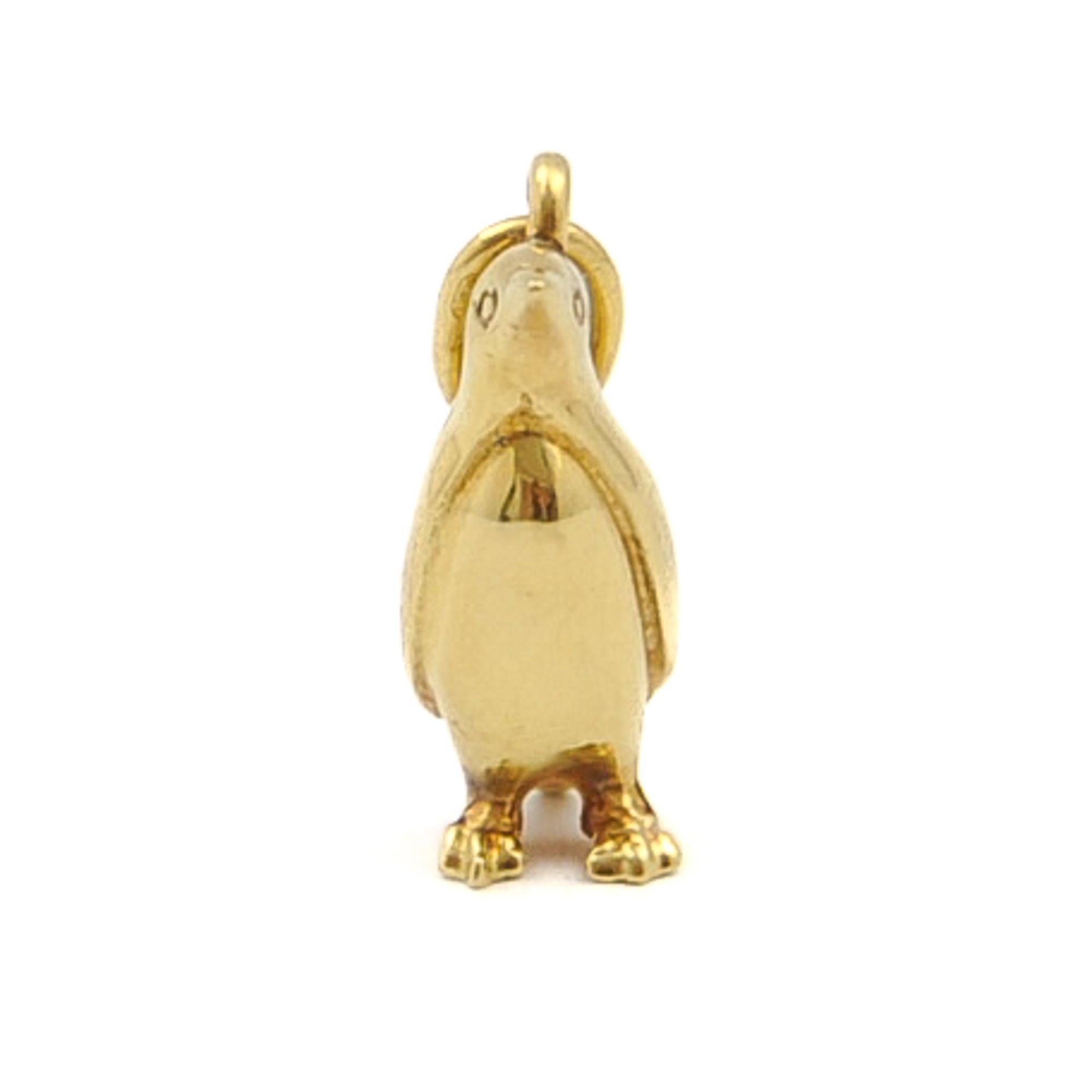 Vintage 18K Gold Emperor Penguin Charm Pendant In Good Condition In Rotterdam, NL