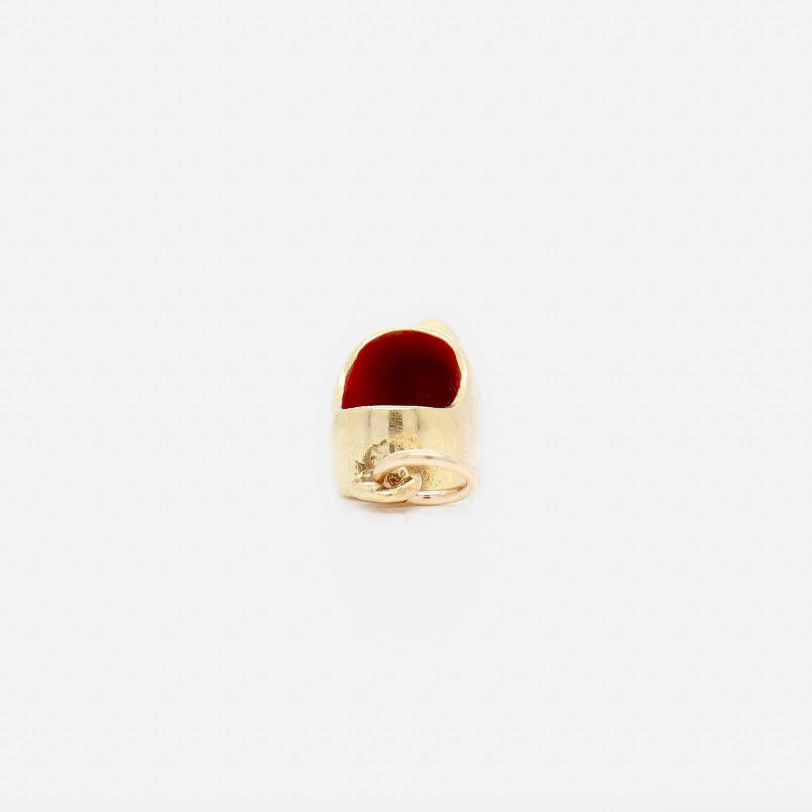 Vintage 18k Gold & Enamel Figural Dutch Clog or 'Klomp' Charm For Sale 6