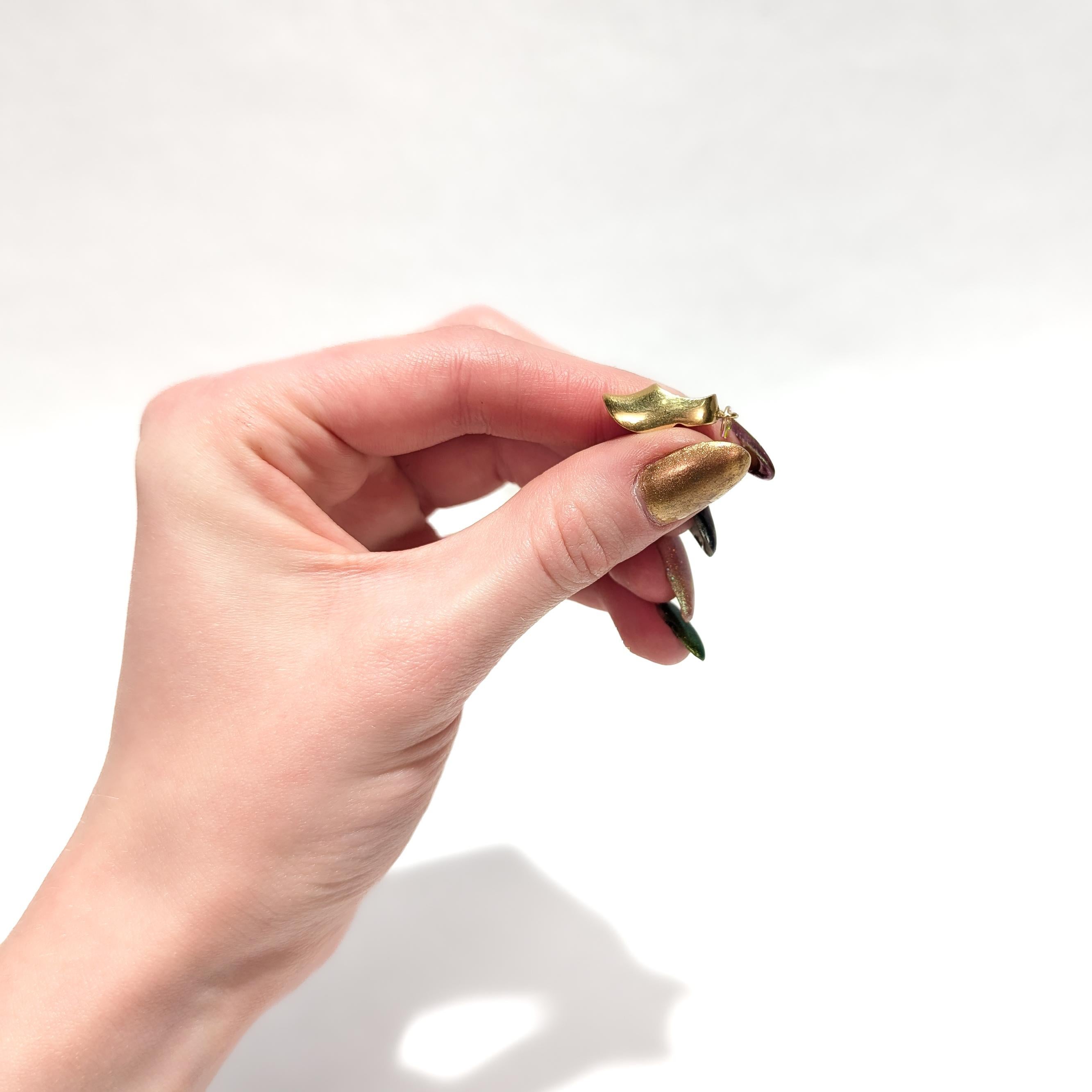 Retro Vintage 18k Gold & Enamel Figural Dutch Clog or 'Klomp' Charm For Sale
