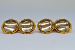 Vintage 18K Gold Essex Crystal Mirror Art Deco Unique Luxury Statement Cufflinks