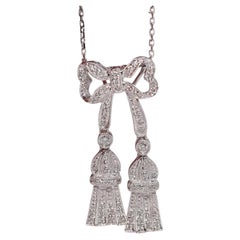 Collana d'epoca in oro 18k con diamanti naturali decorati a forma di arco