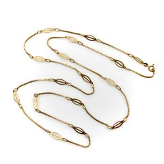 Vintage 18K Gold Fancy Link Station Italian Chain