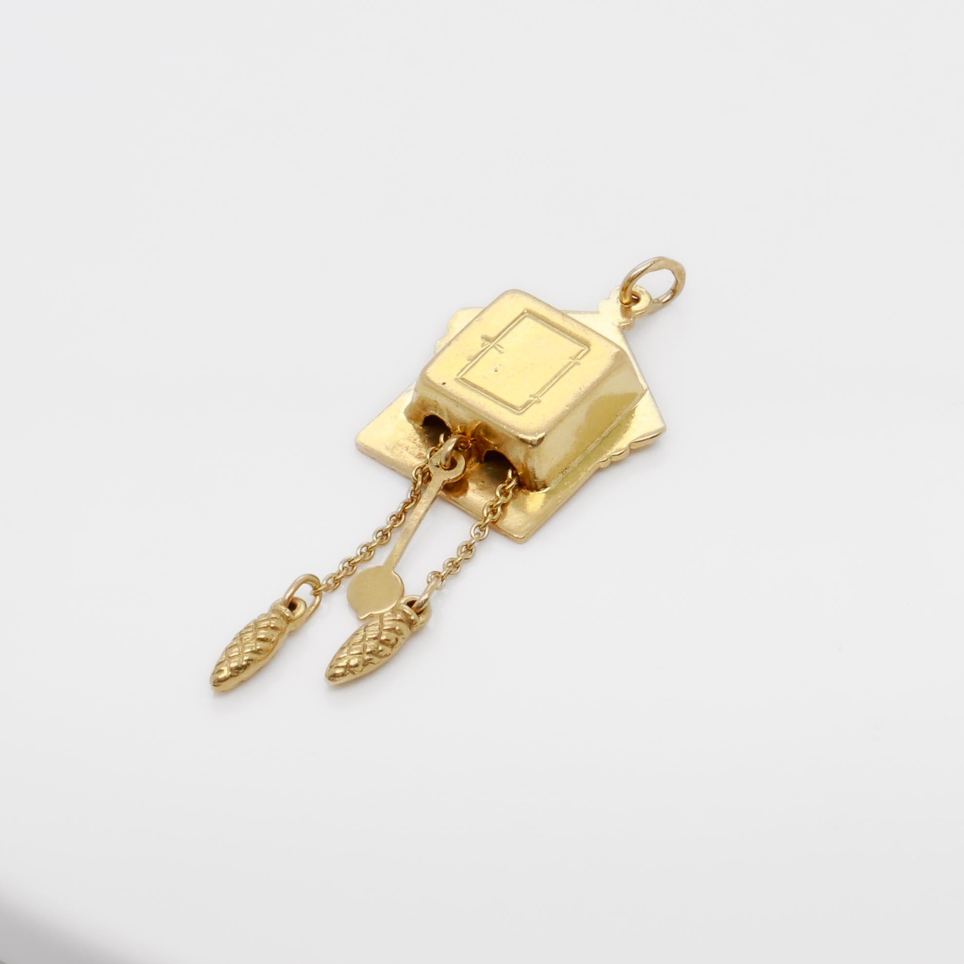 Vintage 18k Gold Figural Cuckoo Clock Charm for a Bracelet 5