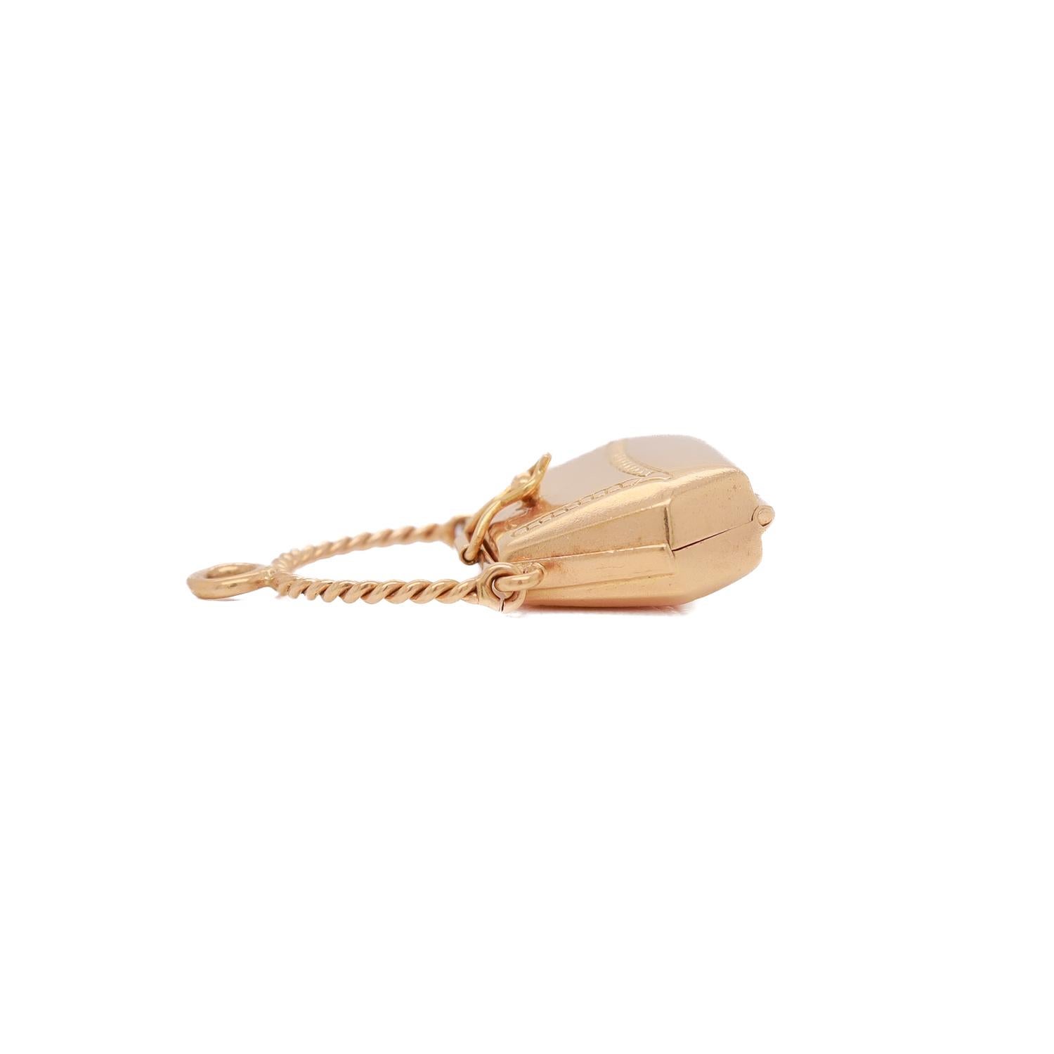 Vintage 18K Gold Figural Purse Charm or Pendant For Sale 6