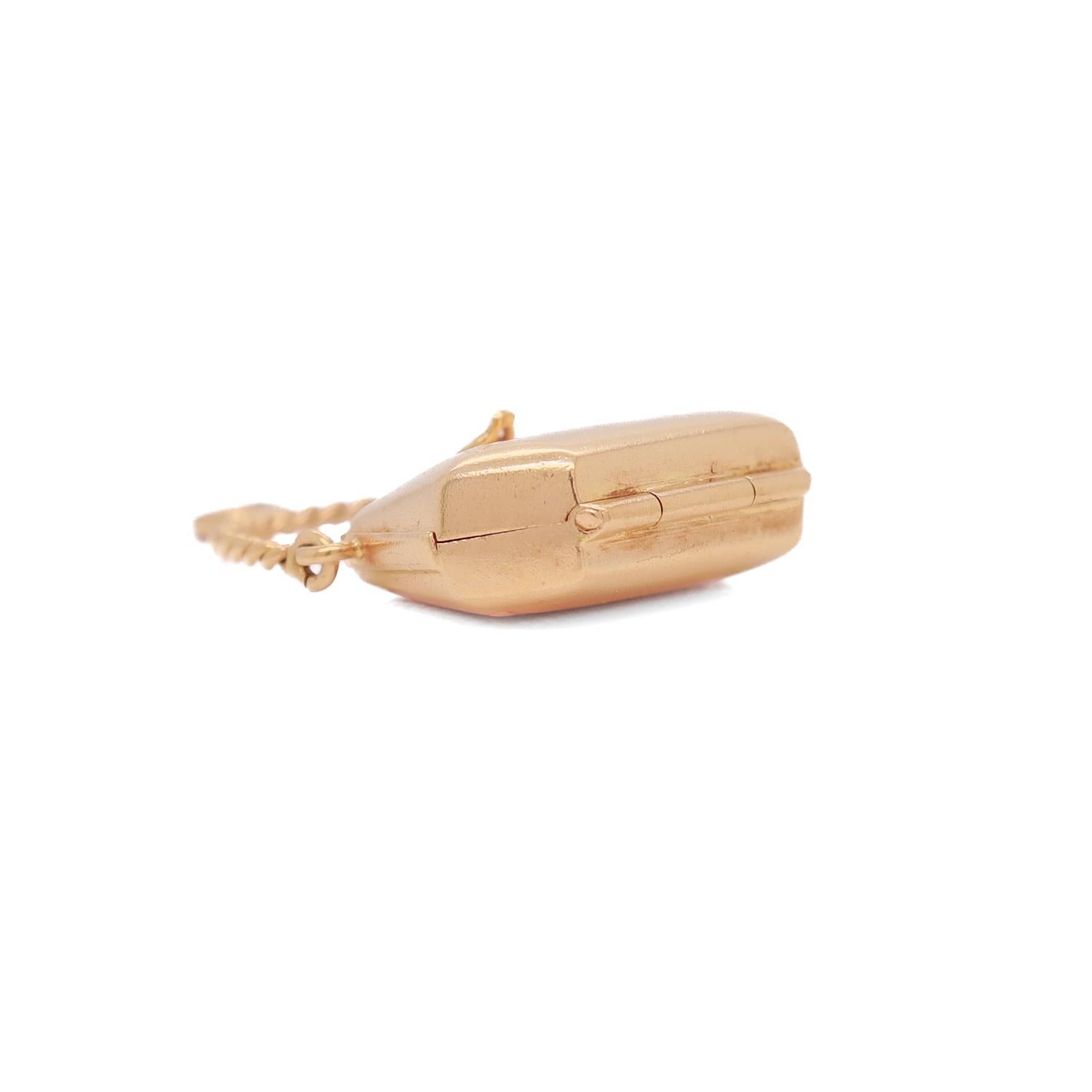 Vintage 18K Gold Figural Purse Charm or Pendant For Sale 7