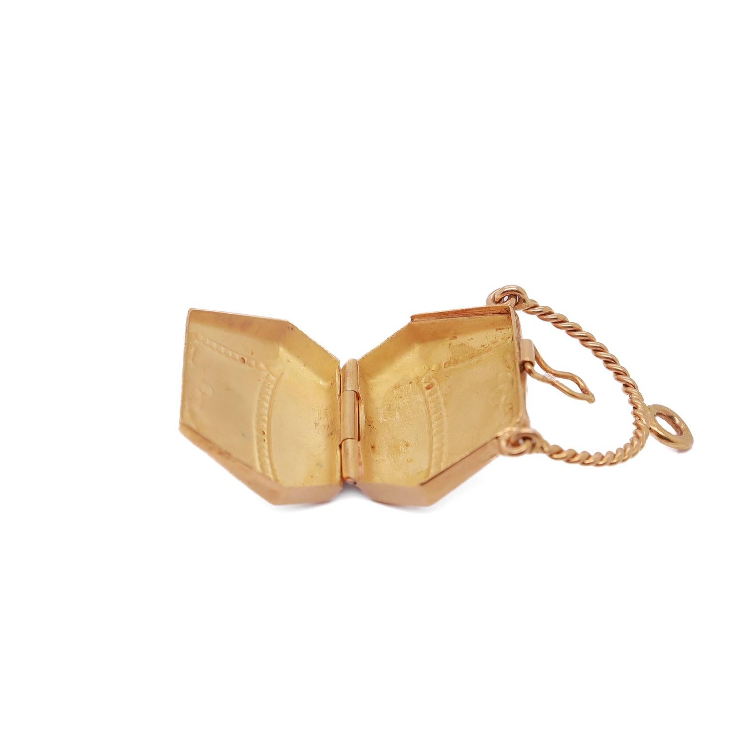 Vintage 18K Gold Figural Purse Charm or Pendant For Sale 1