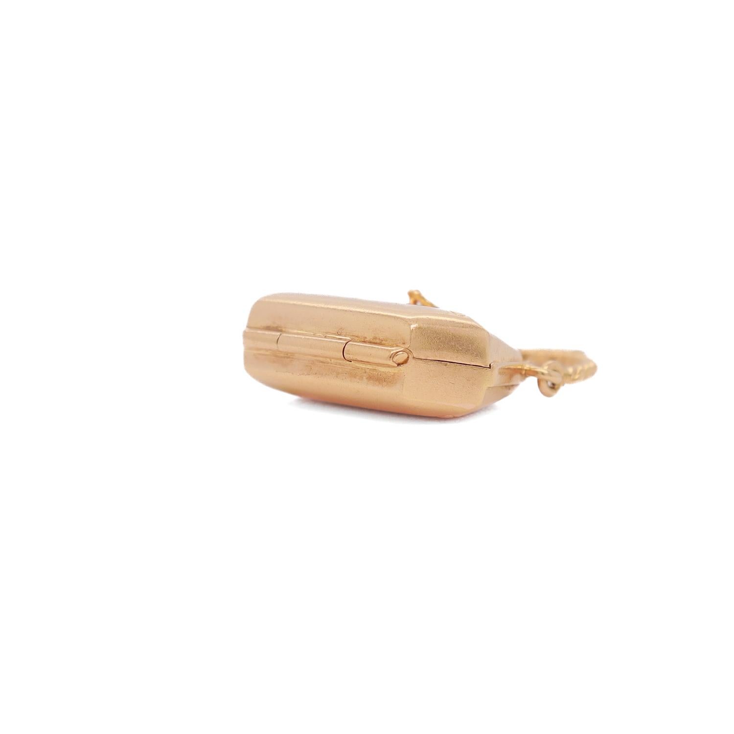 Vintage 18K Gold Figural Purse Charm or Pendant For Sale 2