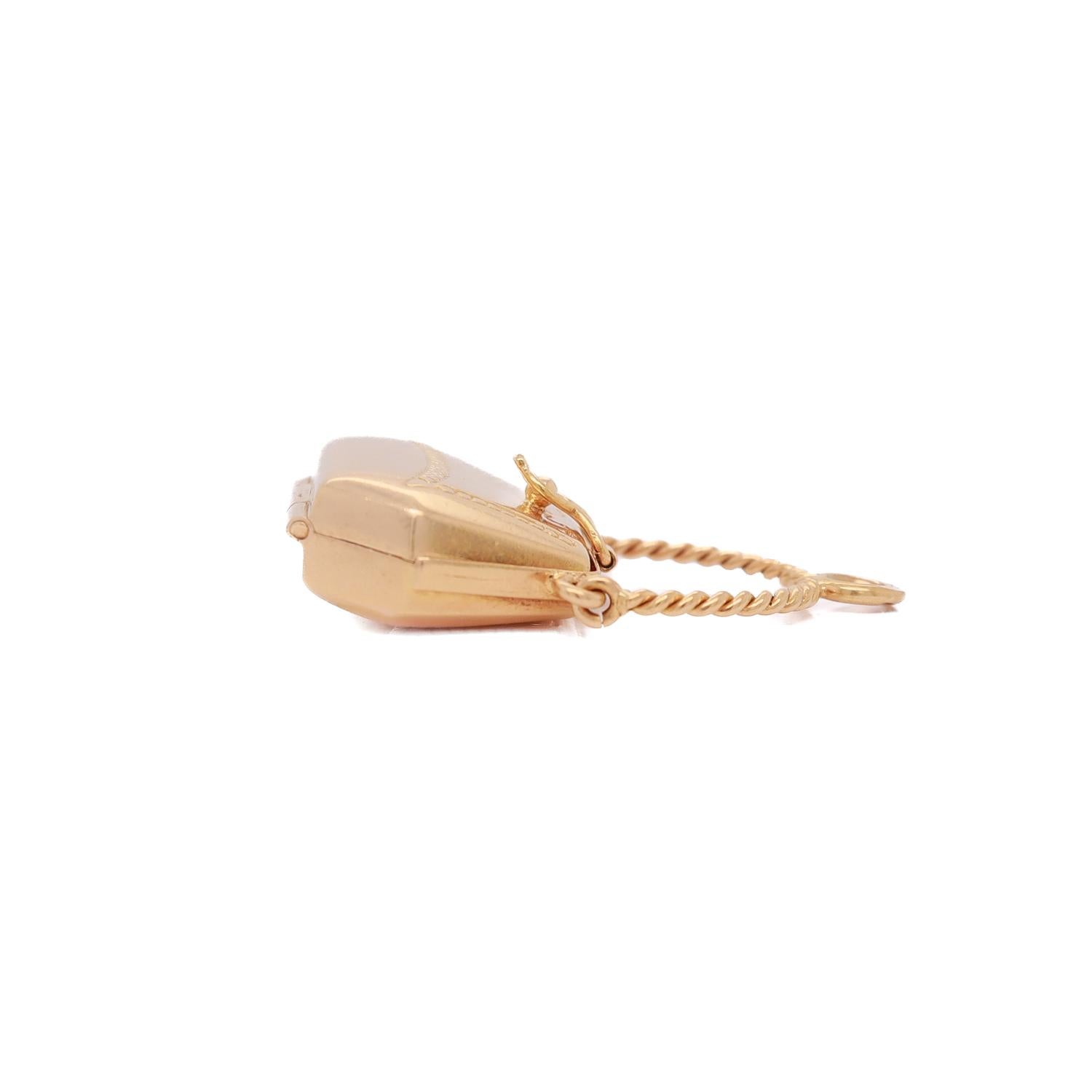 Vintage 18K Gold Figural Purse Charm or Pendant For Sale 3