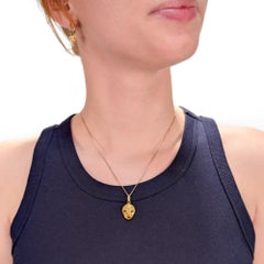 Vintage 18K Gold Figural Theater Mask Necklace Pendant or Charm for a Bracelet