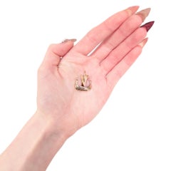 Vintage 18K Gold Figural Viking Longship Charm for a Bracelet