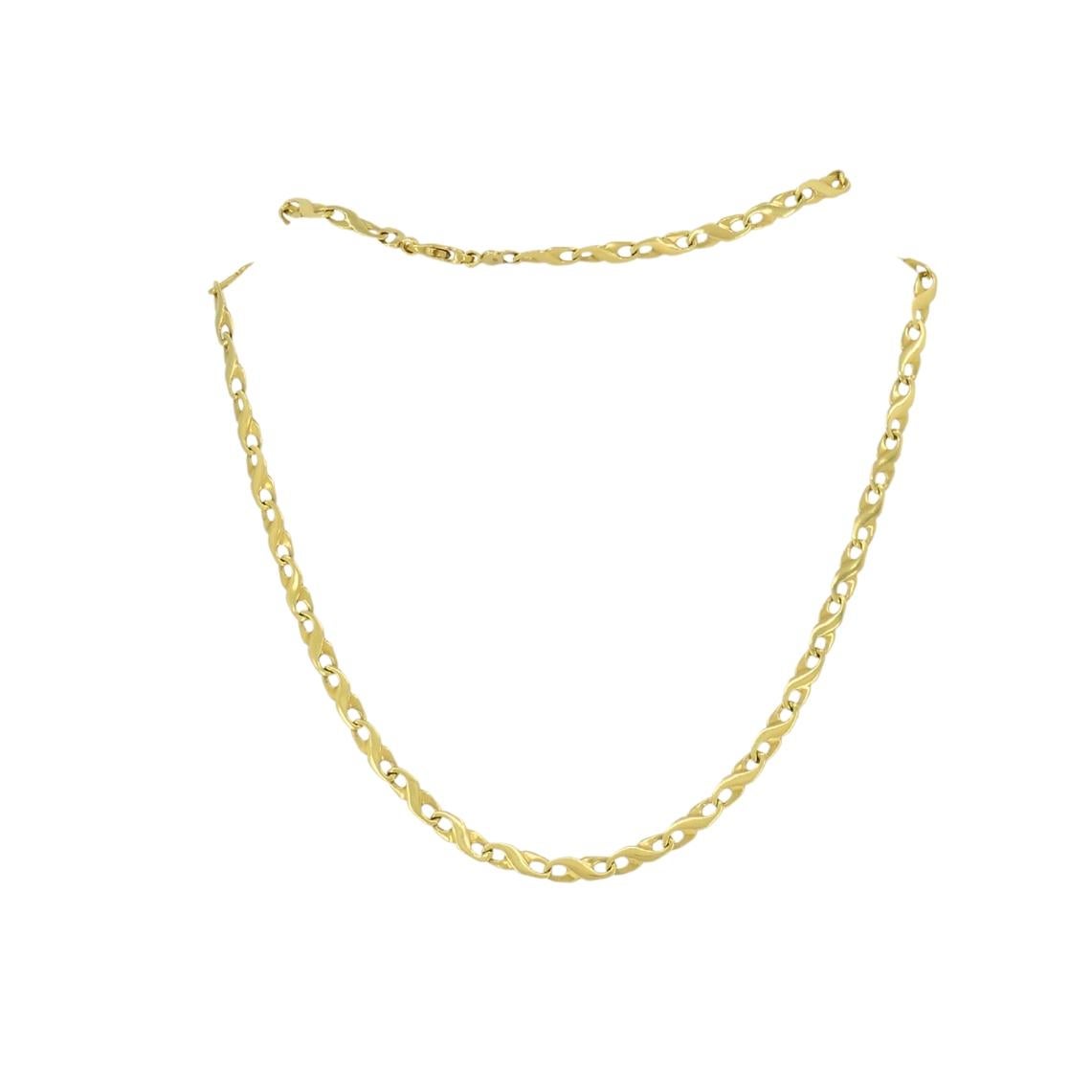 Vintage By, collana a catena con figure a otto in oro 18k In condizioni ottime in vendita a Beverly Hills, CA