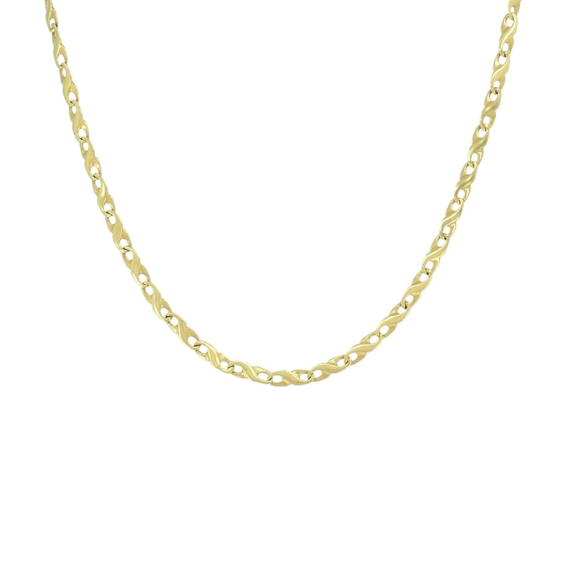 Vintage By, collana a catena con figure a otto in oro 18k in vendita 1