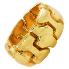 Vintage 18K Gold Flexible-Link "Nugget" Ring