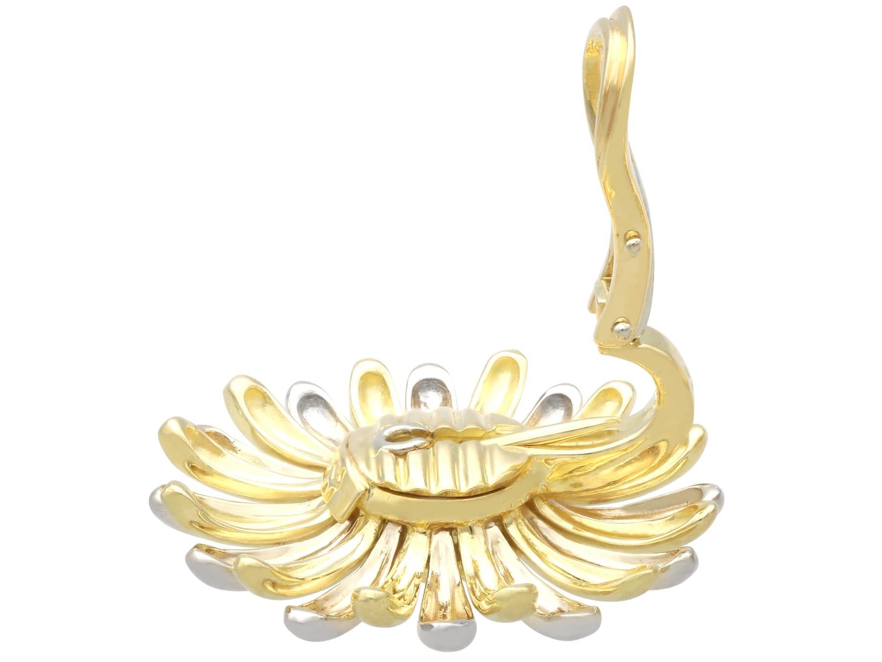 Vintage 18k Gold Floral Earrings by Asprey & Garrard Circa 1990 For Sale 8
